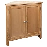 Tidyard Eckschrank Holz Kommode Eckkommode Beistellschrank Eckregal Sideboard 3 Regal Küchenschrank Nachtschrank Schrank Badschrank, 80x33,5x78 cm Massivholz Eiche