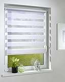 DecoProfi Duo-Doppelrollo mit Klemmträger/Klemmrollo/Klemmfix, grau, Montage ohne Bohren. TEXTILBREITE 96cm / Systembreite 100cm