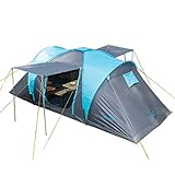 Skandika Kuppelzelt Hammerfest Protect für 4 Personen | Campingzelt mit eingenähtem Zeltboden, 2 m Stehhöhe, 2 Schlafkabinen, 2 Eingänge, Moskitonetze, 2000 mm Wassersäule, Zelt zum Campen