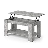 Vicco Couchtisch Lorenz höhenverstellbar Sofatisch Kaffetisch Wohnzimmer Tisch (Beton)