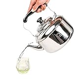 Wasserkocher mit Edelstahlpfeife Camping Kochen Wasserkocher Gaskocher Silber 4L (6L)