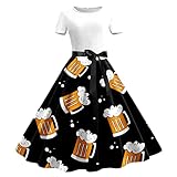 Dirndl Für Damen, Midi Dirndlschürze Trachtenkleid für Oktoberfest Kleider Trachtenmode Elegant Dirndlkleid 2023 Drindl Frauenkostüm Beer Taverne Frauenkleid Für Oktoberfest Drei Teilig Grosse Grössen