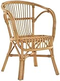 Klassischer Flecht-Sessel im skandinavischem Stil/Korb-Stuhl aus Natur-Rattan (Honig)