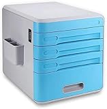 Aktenschrank Aktenmanager - 4 Schubladen Büro Aktenschrank Dokumentenschrank Schubladenbox, Typ Passwortschloss Aktenschrank Büroschrank Tragbare und ordentliche Aufbewahrungsbox (Farbe: Weiß-Stil)