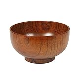 UDERUI Hölzerne Salatschüssel, hölzerne Schüsseln für Snack Stapelbare runde Servierschüssel für Küche Mahlzeit Partei Salat Obst Gemüse Snack (Size : 19 * 8.5cm)