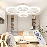 RUYI Modern LED Ceiling lamp dimmable Remote Control 4 Ring Ceiling lamp 48W 4400LM, Ceiling lamp for Living Room, Bedroom, Kitchen, Corridor, Balcony, Dining Room, White, 2800-7000K