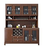 Massivholz-Weinschrank, Walnuss-Dekorationsvitrine for Wohnzimmer, Sideboard-Veranda-Schrank YIJIAN (Farbe : 153x40x196cm)