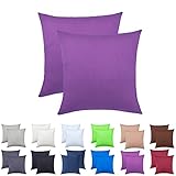 NatureMark 2er Pack Jersey Kissenbezug Kissenhülle Kissenbezüge Seitenschläferkissen Nackenkissen viele Größen und Farben ÖKO-TEX (40 x 40 cm, Lila)