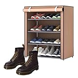 Plesuxfy Schuhregal - 5-stöckiges Schuhregal - Schuhaufbewahrungs-Organizer für 8-12 Paar Stiefel, für Eingangsbereich und Schrank