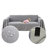 PEXXSUII Sofaüberwürfe Loveseat Abdeckung, Wasserabweisend, Rutschfest, Langlebig, Vollständig, Sofakissen, Stoff, Möbel, Couchschutz für Haustiere Haare Kinder Floppers Hund Katze Kratzer 340 x 180cm