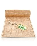 HappyNaps® Jute Tischläufer, Juteband Tischband Natur, Hochzeit Deko Vintage, Tischdeko Braun Beige, Hochzeitsdeko Rustikal | Leinen Juteläufer mit doppelter Seitennaht | 30cm breit & 10m Rolle