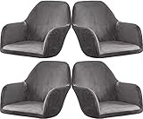 ELYSYSRL Stretch Stuhlhussen Samt mit Armlehne Stuhlbezug 1/6/2/4er Set Luxus-Samt Bürostuhl Bezug Stuhlschonbezug Sessel Esszimmerstuhlhussen Armlehnstuhl Stuhlabdeckung (Color : #1, Size : 4 Stück)