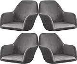 ELYSYSRL Stretch Stuhlhussen Samt mit Armlehne Stuhlbezug 1/6/2/4er Set Luxus-Samt Bürostuhl Bezug Stuhlschonbezug Sessel Esszimmerstuhlhussen Armlehnstuhl Stuhlabdeckung (Color : #1, Size : 4 Stück)