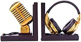 Buchstützen Kopfhörer Mikrofon Buchstützen Music Lover 6 Zoll Buchstützen Für Regale