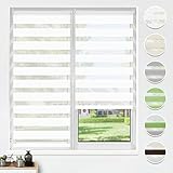 HOMEDEMO Doppelrollo Klemmfix ohne Bohren & mit Bohren, Rollos für Fenster und Tür, (Weiss, 40x120cm) Duo Rollo Klemmrollo lichtdurchlässig, Fensterrollo Sichtschutz