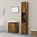 TOYOCC Möbelsets, Badezimmermöbel-Sets, 3-teiliges Badezimmer-Möbel-Set, Räuchereiche, technisches Holz