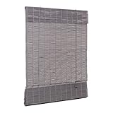 Ventanara® Raffrollo Bambus Bambusraffrollo Rollo inkl Montagematerial (grau, 120 x 160 cm)