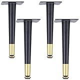 Tischbeine Höhenverstellbar,4 Stück Mobelbeine, Tischfüße Schwarz Couchtisch Beine Konisch Beine Höhe:10-75cm (+10mm) Couchtisch/TV Tisch/Beistelltische/Kommode/Nachttisch Beine (25cm,Schwarz)
