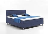 Atlantic Home Collection Edison Boxbett inklusive Rost und H3 Federkernmatratze, Blau, 160 x 200 cm