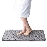 Pebbles Stone Memory Foam Badematte, rutschfest, extra saugfähig, Badematten, Fußmatte, schnell trocknende WC-Vorleger, Bodenmatten, Teppich für Badezimmer, Eingangsbereich