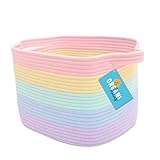 OrganiHaus Korb Aufbewahrung | Toilettenpapier Aufbewahrung | Aufbewahrungskorb Kinder | Treppenkorb | Körbe Behälter | Kleiner Wäschekorb | Aufbewahrungskorb Geflochten 35x23 - Regenbogen