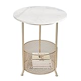 Nachttisch Nachtkommode Nachttisch-Tisch mit Schieferoberteil und Lagerkorb for Schlafzimmer Wohnzimmer Nachtschrank Nachtkästchen (Size : 50cm)