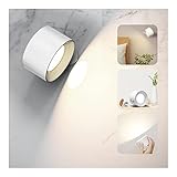 Innen Wandlampe mit USB-Ladeanschluss 3 Farbmodi 3 Helligkeitsstufen Led 360° drehbare Touch Control Kabellose Wandleuchten (1 Stück)