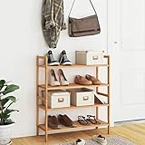 Tidyard Schuhregale 2 STK. Schmal Schuhschrank Schuhaufbewahrung Schuh Organizer für Flur Schlafzimmer Eingang, 69x27x41 cm Massivholz Nussbaum