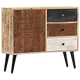 Youuihom Lagerschränke, Schränke für Tafelgeschirr, Mehrzweckschränke, Geeignet für Wohnzimmer, Schlafzimmer, Küche oder Bad, Sideboard 88×30×73 cm Mango-Massivholz