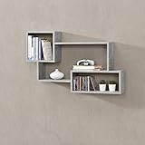 [en.casa] Schweberegal Kvinesdal 87x18x54cm Wandregal mit 3 Fächern Wandboard Hängeregal Betonoptik