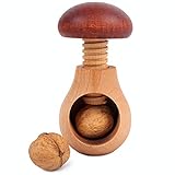 Creative Home Nussknacker Holz | Pilzförmig | 10 x 6 cm | Natürliches Buchenholz | mit Schraubmechanismus | Schraubgewinde | Massiv & Nützlich Nussknack Pilz