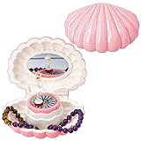 Shop LC Ballerina Spieluhr rosa Muschelform Memory Spieluhr für kleine Schmuckstücke Andenken mit Spiegel & Licht Innenseite Magnetschloss Ballerina Geschenke für Tochter