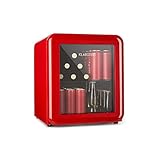 Klarstein PopLife Getränkekühler - Mini-Bar, Retrokühlschrank, 0-10°C, nur 39 dB, 48 L, umweltfreundlich, doppelt verglaste Tür, Retro-Design, rot