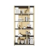 PEVSCO Bücherregale Regal Light Luxus Stil Metall Edelstahl Bücherregal Bücherregal Bodenanzeige Stand Wohnzimmer Partition Rack Bücherregal Standregal (Color : Wit, Size : 100cm)