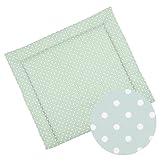 Sugarapple Wickelauflage 75x75 cm, Wickelunterlage Stoff | Passend für alle Wickelaufsätze IKEA Kommode 80 cm | Baby Wickelauflagen | Mit Liebe in Deutschland genäht | Öko Tex, Punkte mint