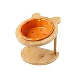 Pet bowl Katze und Hund Schüssel Keramik Regal einzige Schüssel Esstisch for Katzen- und Hundegeschirr mit zervikalem Schutz (Color : Orange)