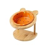 Pet bowl Katze und Hund Schüssel Keramik Regal einzige Schüssel Esstisch for Katzen- und Hundegeschirr mit zervikalem Schutz (Color : Orange)