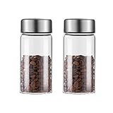 Stück Tee-Aufbewahrungsbehälter aus Glas, Kaffeebehälter, Aufbewahrungsbehälter für Lebensmittel in der Küche mit versiegeltem Metalldeckel, klares Glasgefäß für Teeblätter, Pulver, Gewürze (Größe: 1