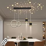 LED Dimmbar Pendelleuchte Modern 45W Neu Entwurf sternenklarer Himmel Hängelampe mit Fernbedienung Pendellampe höhenverstellbar kreativ Hängeleuchte lampe für Esstisch Esszimmer Wohnzimmer (Schwarz)