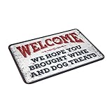 Jungen Schlafzimmer Accessoires We Hope You Brobrought Wein- und Hundeleckerli-Matte Vintage Küche Dekor und Zubehör Matte Outdoor (Größe: 65 x 90 cm)