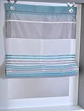 Kutti Raffrollo Ösenrollo Jamaica Querstreifen Farben türkis Breite 80 x Höhe 130 cm