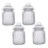 Alipis 4 Stück Glasflasche Mit Deckel Glaskanister Glas-Lebensmittelglas Lebensmittel-Vorratsglas Behälter Für Lebensmittel Honigbehälter Transparenter Behälter Glas-Teekanister