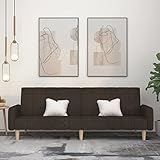 Keketa Schlafsofa 2-Sitzer Sofa mit Schlaffunktion Schlafcouch Sofabett Bettsofa Rückenlehne Neigbar Geeignet für Wohnzimmer Schlafzimmer Gästezimmer Dunkelbraun Stoff