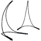 AMANKA Hängesessel Gestell Outdoor 150 kg - 210cm Stahlrohr Ständer für Hängesitz Halterung Schaukelgestell Metall Gestell für Federwiege Gestell Hängesessel Ständer für Hängestuhl Camping Zubehör