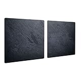 Herdabdeckplatte Abdeckung Ceranfeld Abdeckplatte Schneidebrett 2-Teilig 80x52 Granit Dunkelblau Grau Spritzschutz Glasplatte Ceranfeldabdeckung Herdschutz Sicherheitsglas Glasschneidebrett 2x40x52