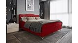 Stylefy Heaven Boxspringbett Rot Kunstleder MADRYT 180x200 cm