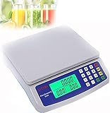 OUSIKA Wlectronic Lebensmittelwaage Digital Electronic Digital Scales Price Computing Scales, Handelsplattformwaage mit hintergrundbeleuchtetem LCD-Display, 2 in 1 mit Akku und Netzteil, langlebig Waa