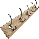 Kleiderbügel, moderner und einfacher Stil, Kleiderhaken, Kleiderhaken, Wandgarderobe aus Massivholz, langlebig (61 cm)