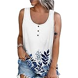 Damenmode Große Größen Oversize Bluse Damen 2023 Blusentop Damen Ärmellose Rundhals T Shirt Tailliert Buissnes Print Grosse GröSse Bluse Damen Herbst Klassische Bequemer Weiß