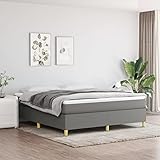 CIADAZ Boxspringbett mit Matratze, Bett, Polsterbett, Bettgestelle, Schlafbett, Box Spring Bed,Jugendbett, Bettrahmen, Dunkelgrau 160x200 cm Stoff